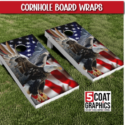 Eagle, US Flag - Cornhole Wraps