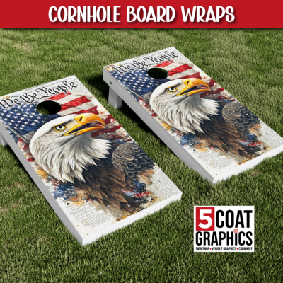 We The People, Eagle, Constitution - Cornhole Wraps