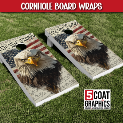 We The People, Forward Eagle, Constitution - Cornhole Wraps