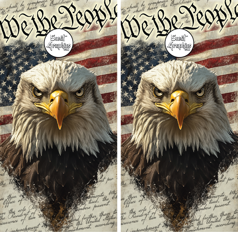 We The People, Forward Eagle, Constitution - Cornhole Wraps - Image 4